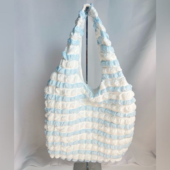 Puffer Tote Bag for Women Quilted Puffy Bubble Hobo Bag Cotton. Nwot - Picture 3 of 10